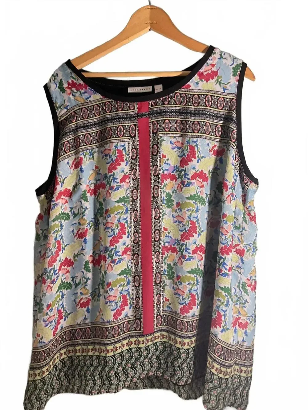 Susan Graver Floral Print Two-Piece Set - Jacket & Sleeveless Top XL - Picture 3 of 11